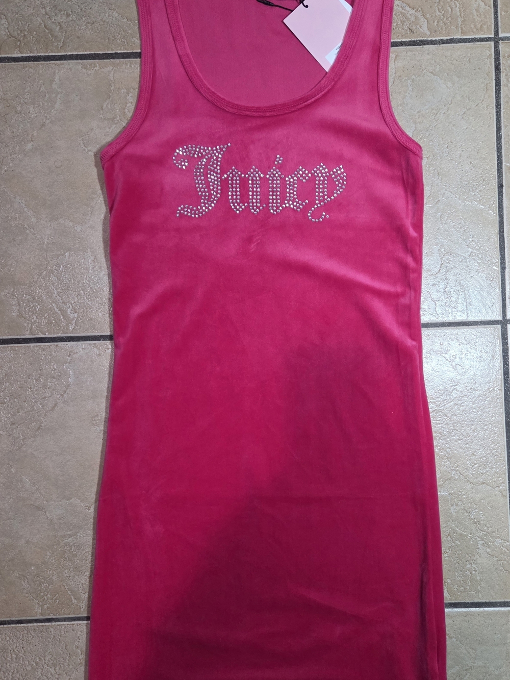 Juicy Couture Hot Pink Tank Dress with Rhinestone Logo